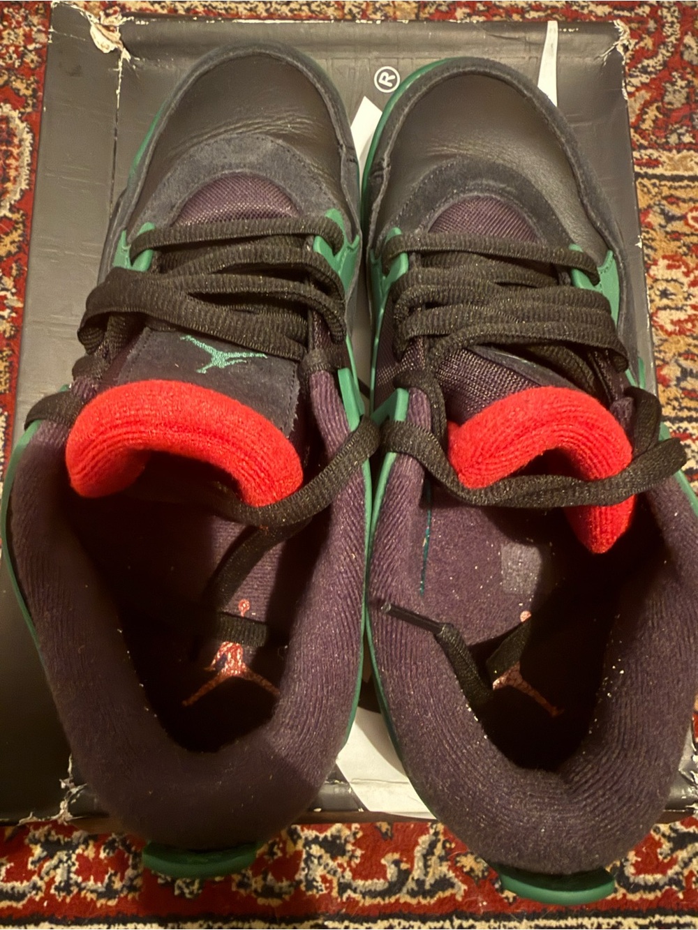 Jordan 4 RM Black Gorge Green University Red - Low-Top Sneakers - Picture 3 of 6